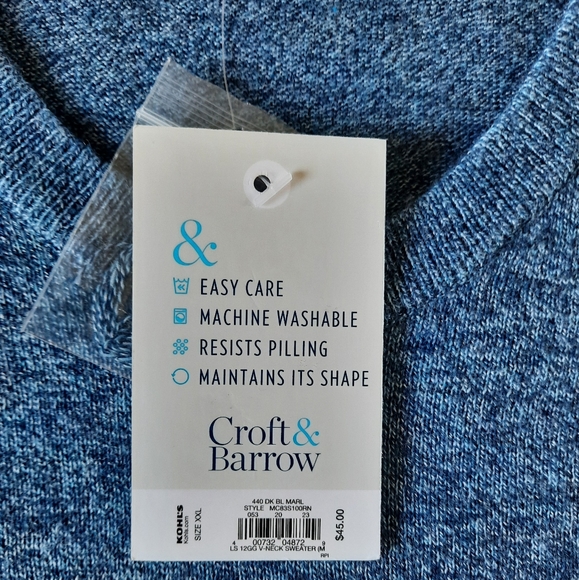 Croft & Barrow Men's V-neck sweater size XXL. - Picture 7 of 10